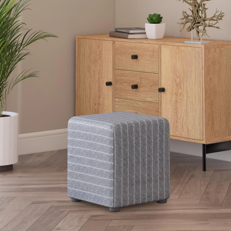 tartan cube footstool